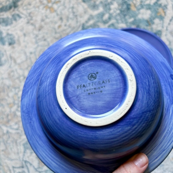 PFALTZGRAFF Stonewash Stoneware Bowls Set of 2 Blue Cereal Bowls Soup Mexico - Picture 2 of 5